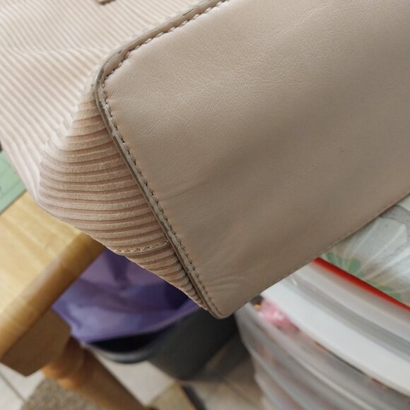 3357 Large Lucky Brand Leather and Corduroy Tote Bag. - Picture 8 of 9